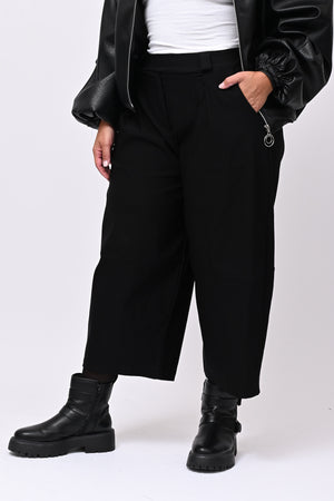 Pantalone bengalina pieghe - Nero