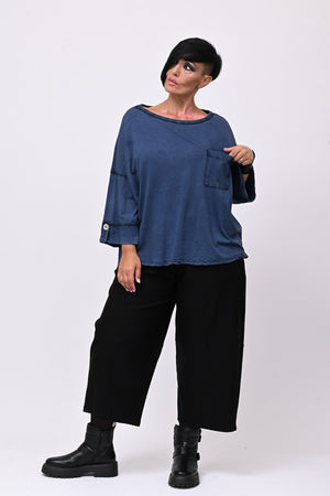T-shirt maltinta taschino - Blu