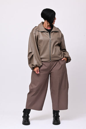 Pantalone bengalina pieghe - Greige