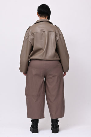 Bomber ecopelle martellata - Greige