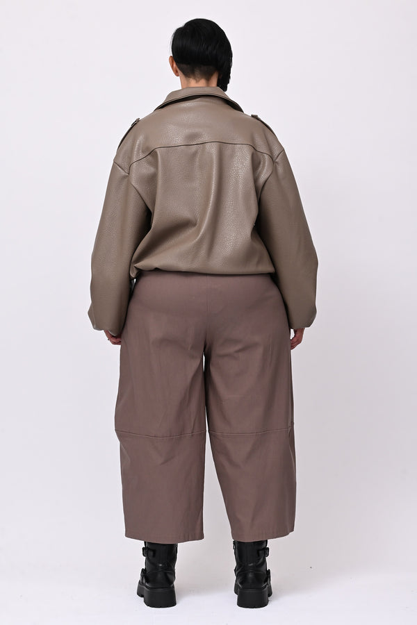 Bomber ecopelle martellata - Greige