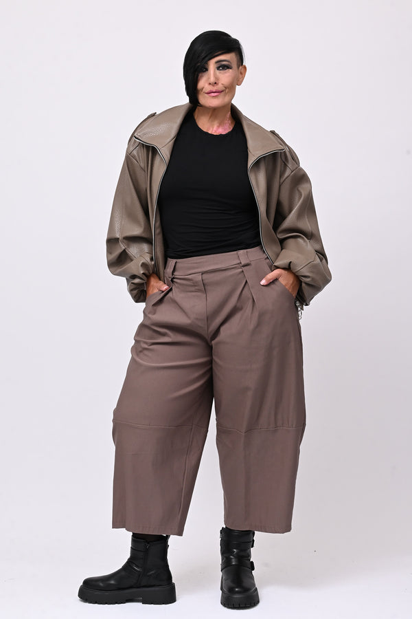 Bomber ecopelle martellata - Greige