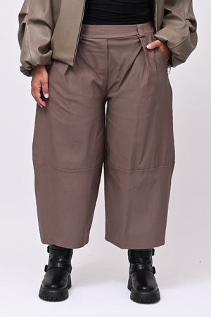 Pantalone bengalina pieghe - Greige