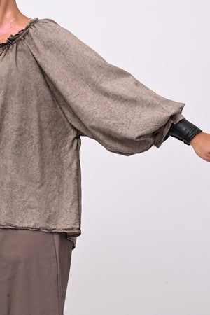 Blusa mussola maltinto - Moro