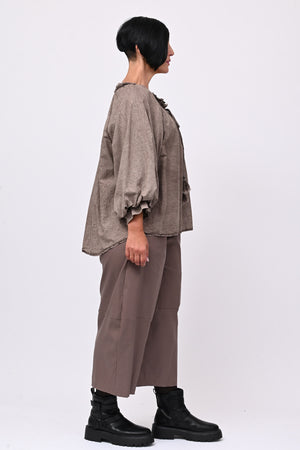 Blusa mussola maltinto - Moro