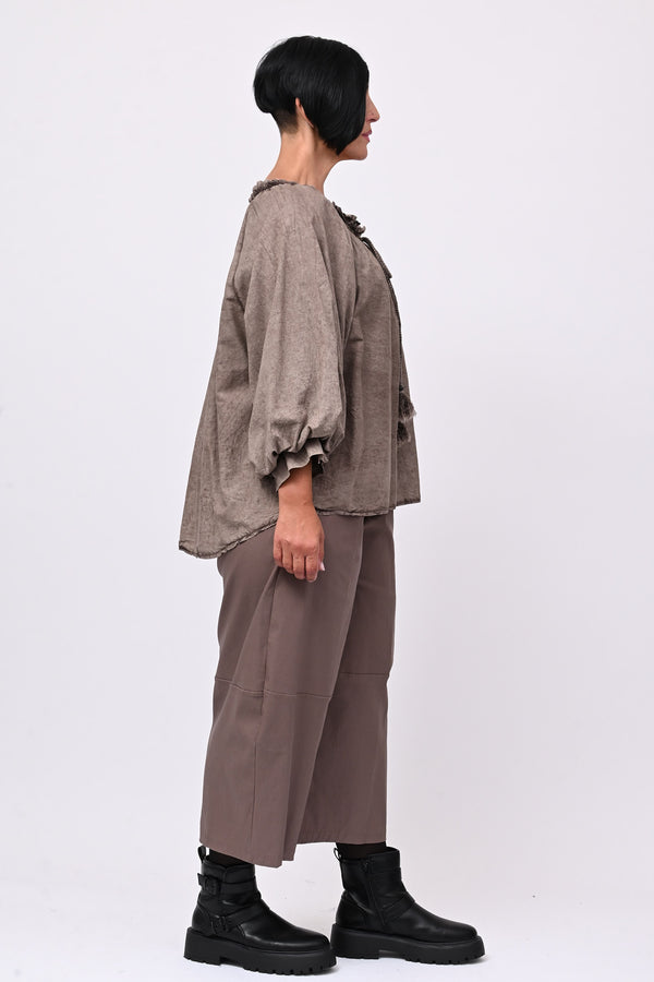 Blusa mussola maltinto - Moro