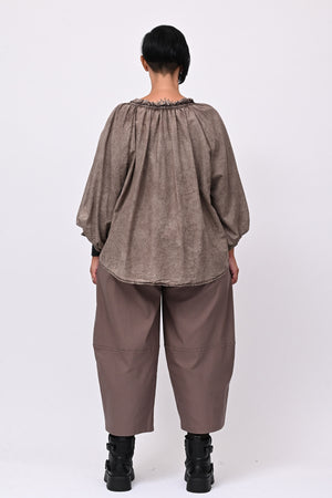 Blusa mussola maltinto - Moro