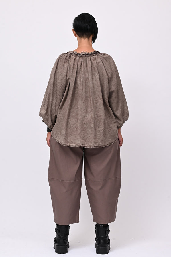 Blusa mussola maltinto - Moro