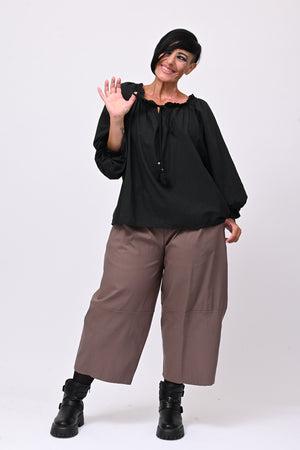 Blusa mussola maltinto - Nero