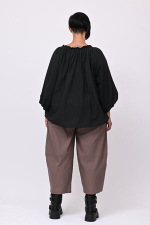 Blusa mussola maltinto - Nero