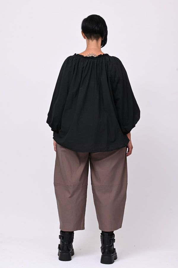 Blusa mussola maltinto - Nero