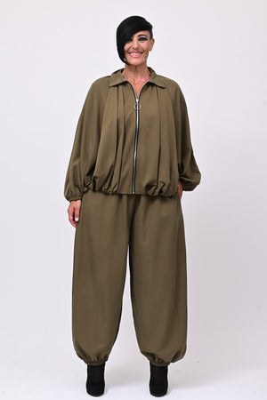 Completo zip elastico - Verde militare
