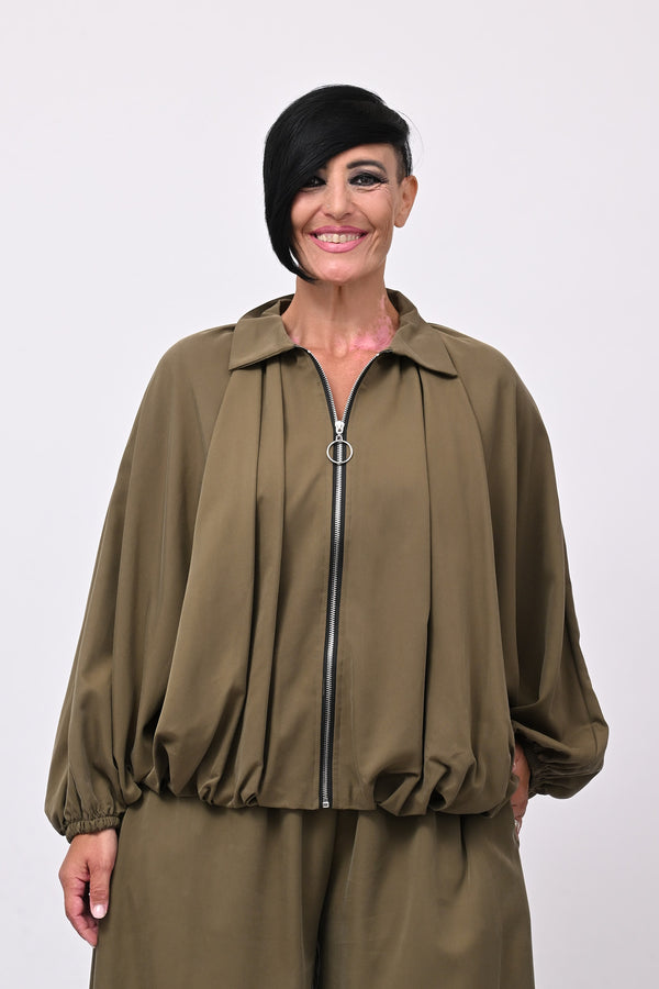 Completo zip elastico - Verde militare