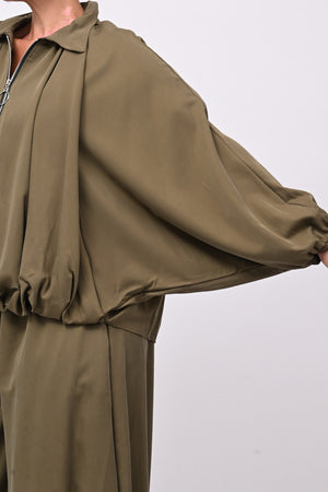 Completo zip elastico - Verde militare