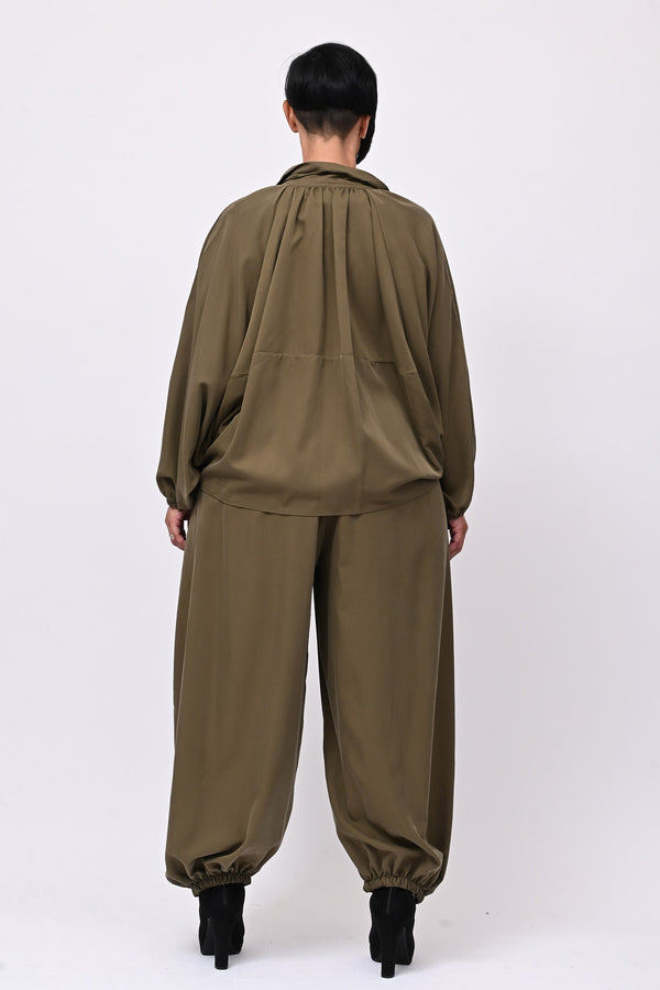 Completo zip elastico - Verde militare