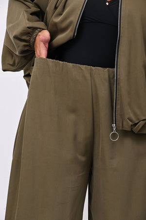 Completo zip elastico - Verde militare