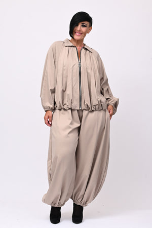 Completo zip elastico - Greige