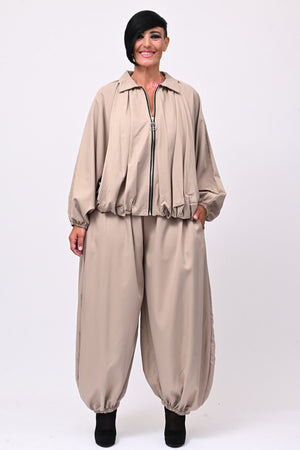 Completo zip elastico - Greige