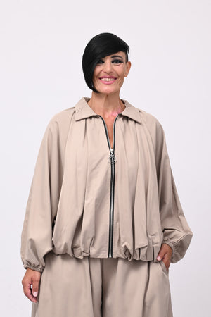 Completo zip elastico - Greige