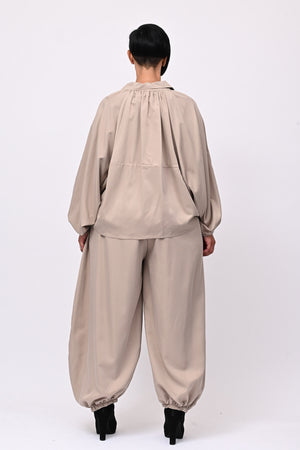 Completo zip elastico - Greige