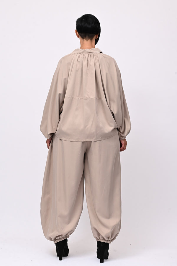 Completo zip elastico - Greige