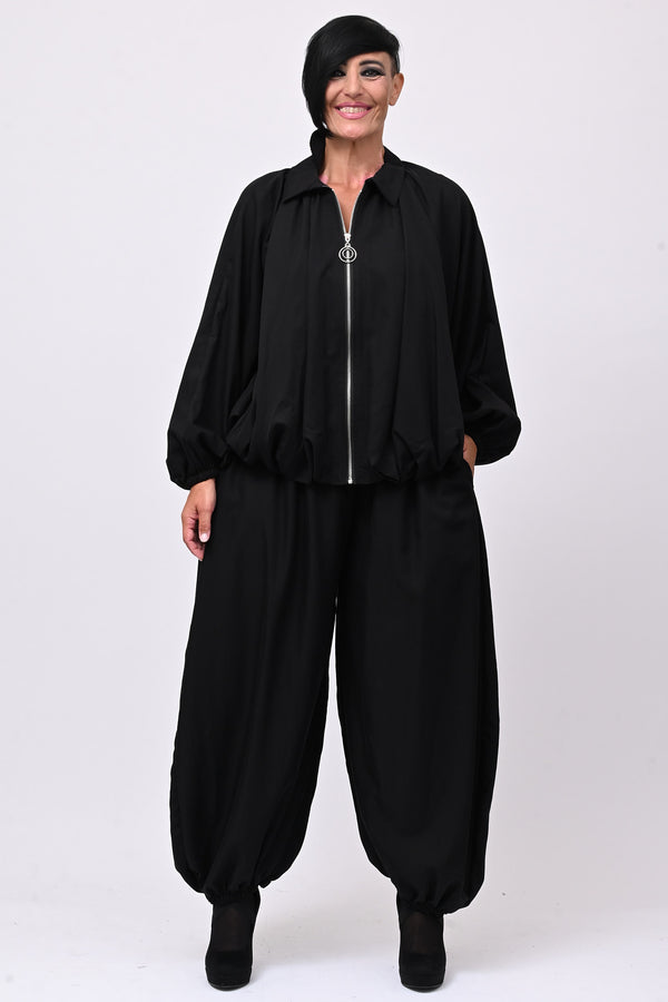 Completo zip elastico - Nero