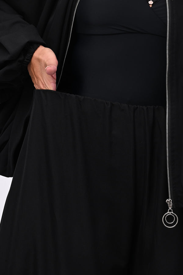 Completo zip elastico - Nero