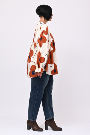 Blusa cotone margherite - Ruggine