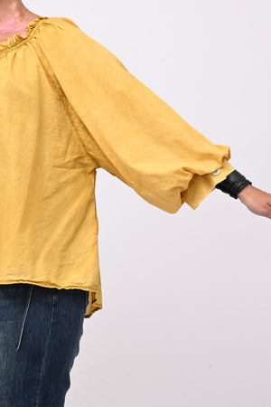 Blusa mussola maltinto - Ocra