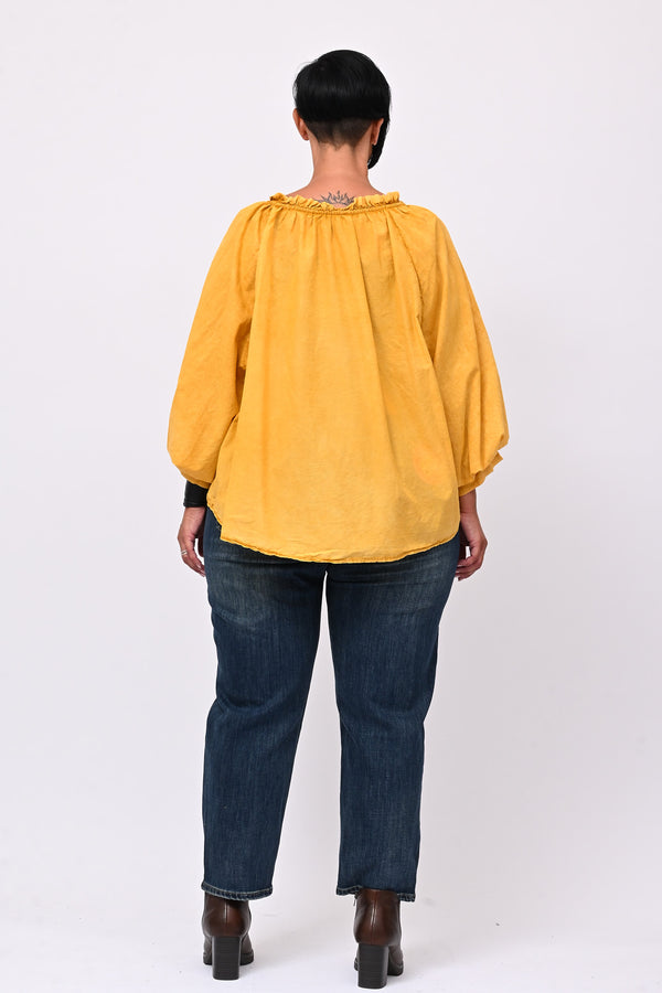 Blusa mussola maltinto - Ocra