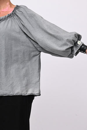 Blusa mussola maltinto - Grigio piombo