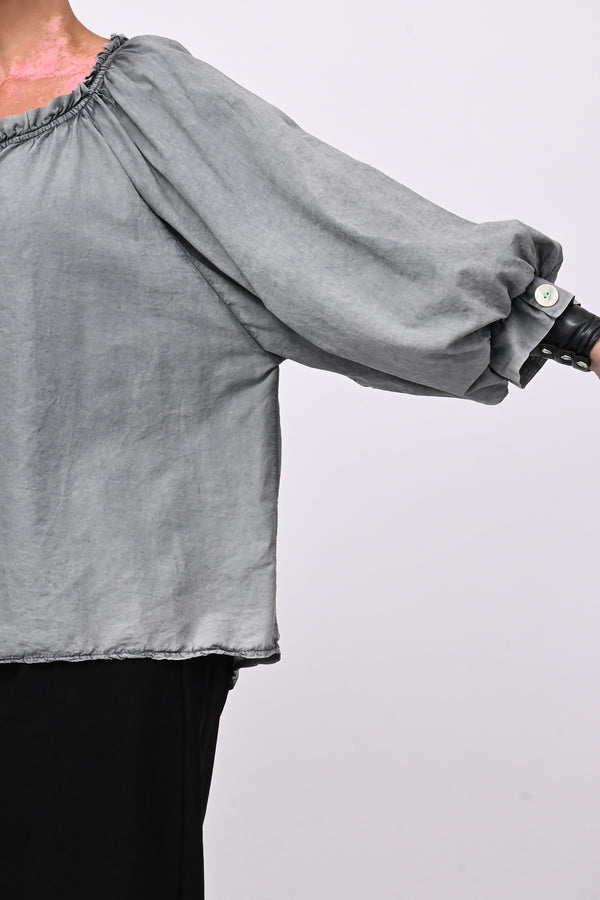 Blusa mussola maltinto - Grigio piombo