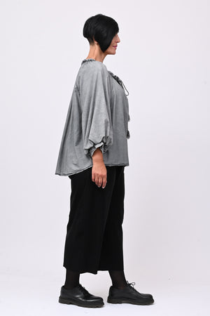 Blusa mussola maltinto - Grigio piombo