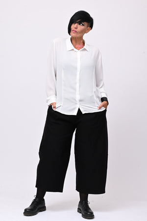 Camicia basic bottoni - Bianco