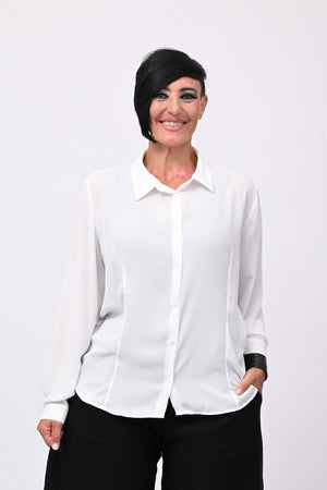 Camicia basic bottoni - Bianco