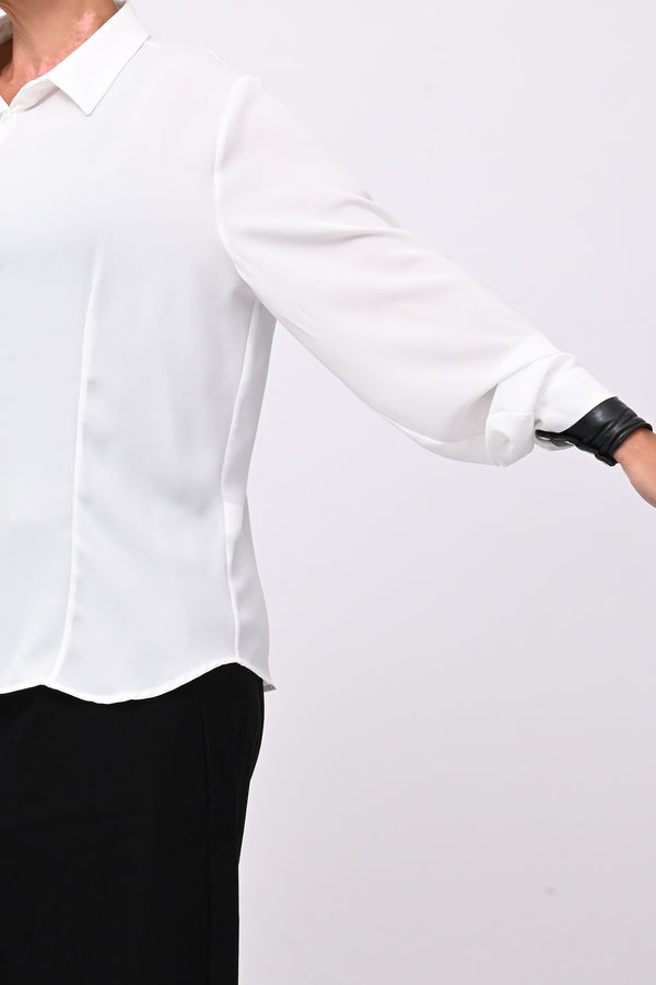 Camicia basic bottoni - Bianco