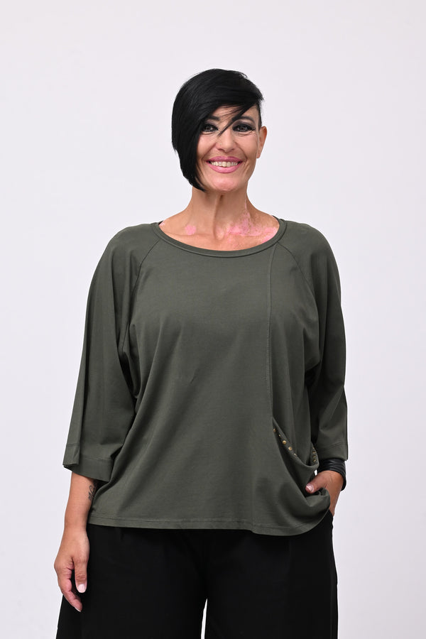 T-shirt tasca e bulloni - Verde militare