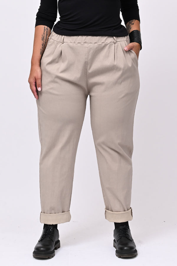 Pantalone bengalina over - Greige