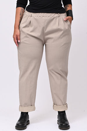 Pantalone bengalina over - Greige