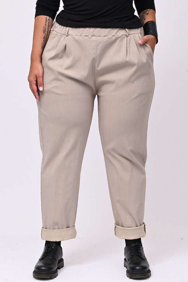 Pantalone bengalina over - Greige