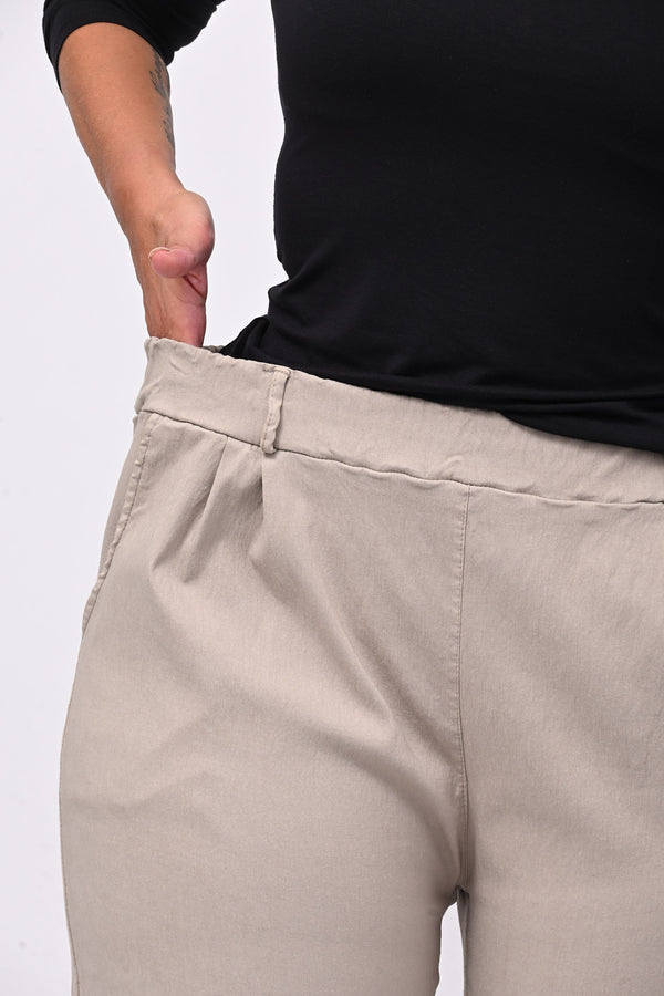 Pantalone bengalina over - Greige