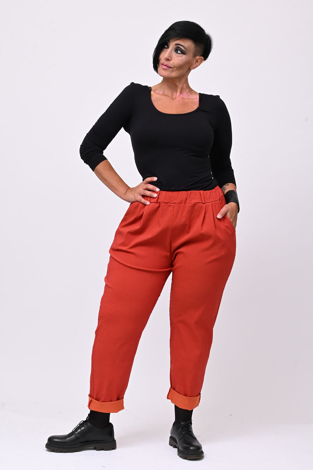 Pantalone bengalina over - Mattone