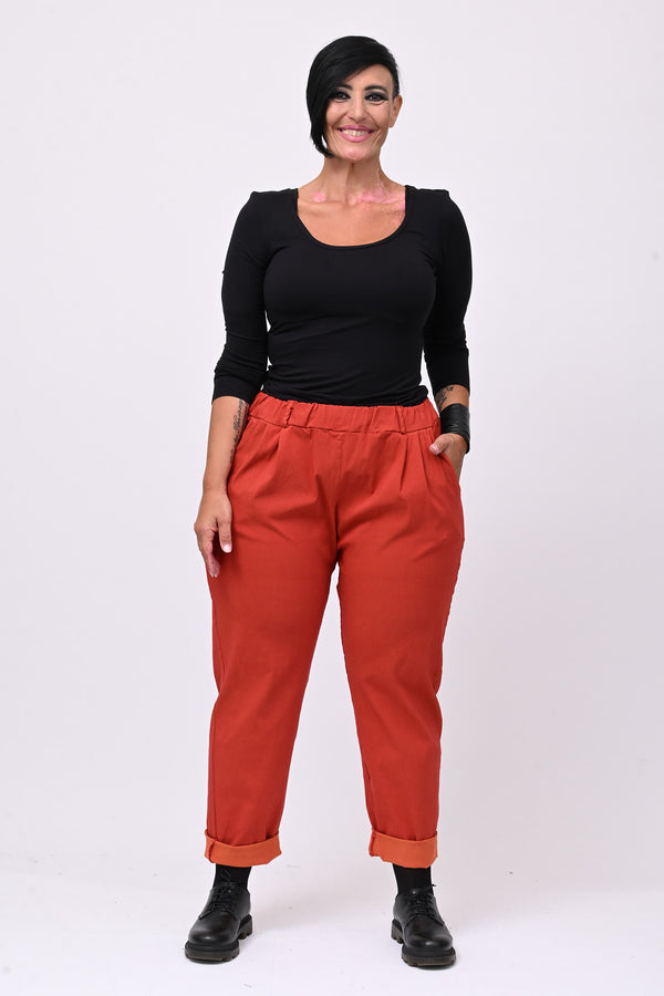 Pantalone bengalina over - Mattone