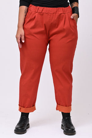 Pantalone bengalina over - Mattone