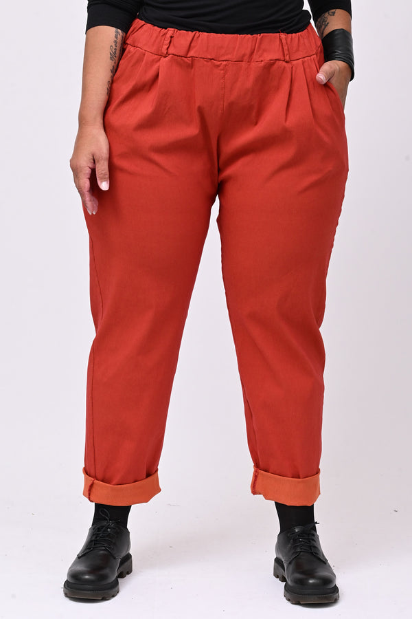 Pantalone bengalina over - Mattone