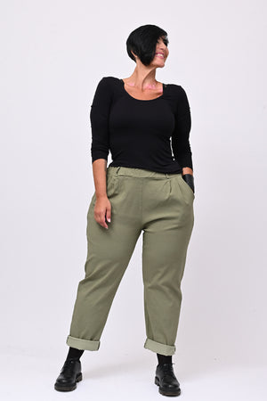 Pantalone bengalina over - Verde militare
