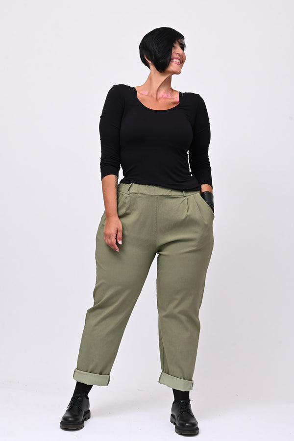Pantalone bengalina over - Verde militare