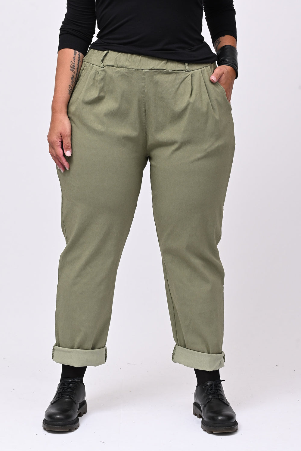Pantalone bengalina over - Verde militare