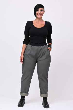Pantalone bengalina over - Grigio piombo