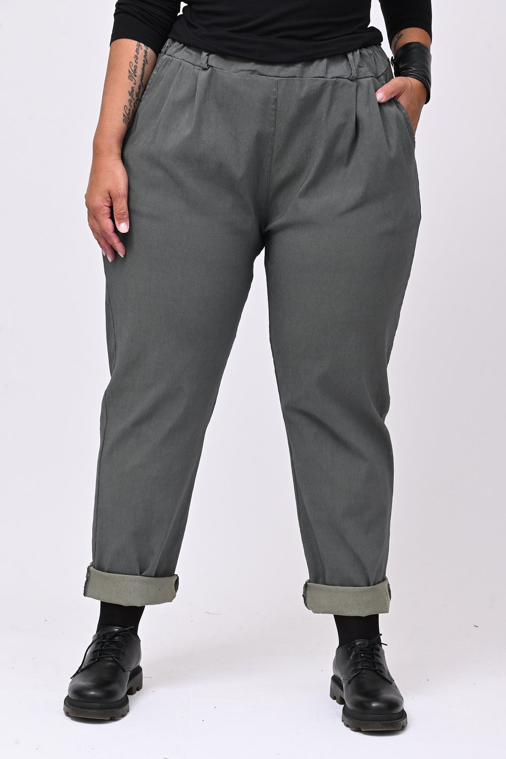 Pantalone bengalina over - Grigio piombo